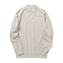 GIM / ジム | 14G ASIC天竺 長袖モックネック - Beige