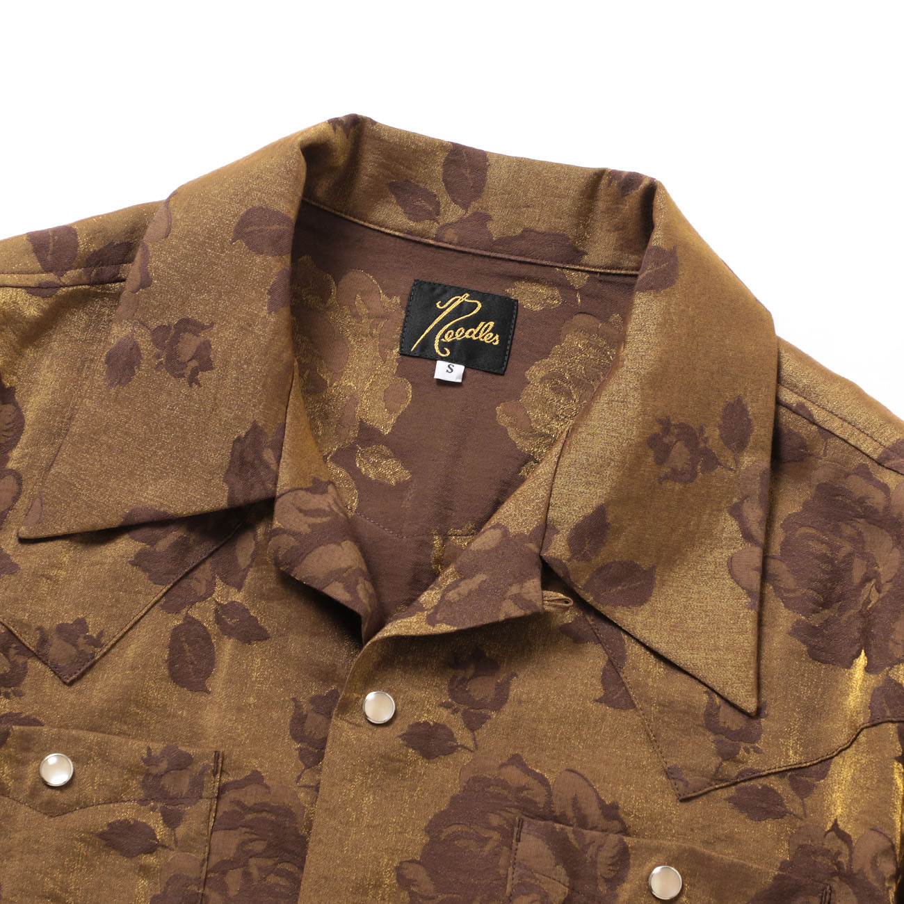 Cowboy One-Up Shirt - Rose Jacquard - Brown 裏地