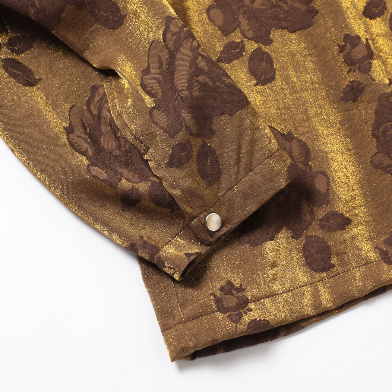 Cowboy One-Up Shirt - Rose Jacquard - Brown 袖口