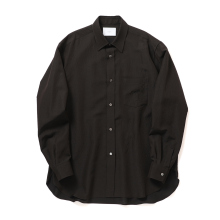 ssstein / シュタイン | WOOL SILK OVERSIZED PLACKET SHIRT - Dark Charcoal