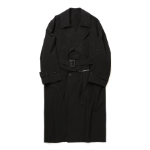 ssstein / シュタイン | WINDPROOF NYLON DOUBLE BREASTED COAT - Black