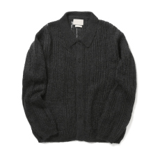 YOKE / ヨーク | SILK MOHAIR BUTTONED CARGIGAN - Carbon