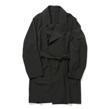 YOKE / ヨーク | WOOL TROPICAL DOUBLE BREASTED COAT - Carbon Black
