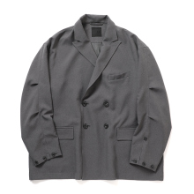 TECH DOUBLE-BREASTED JACKET - Charcoal
