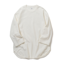 blurhmsROOTSTOCK / ブラームスルーツストック | Rough&Smooth Thermal Baseball Tee - Off