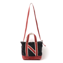 NICENESS / ナイスネス | M.LESH / M.レッシュ ( NNエイジドエフェクトショルダートートバッグ ミニ - 加工キャンバス ) - Black×Red