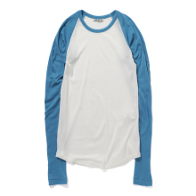 SUPER HIGH GAUGE SHEER RIB RAGLAN P/O (レディース) - White×Blue