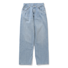 YOKE / ヨーク | BLEACHED DENIM WIDE STRAIGHT 5P PANTS - Indigo