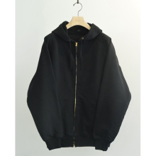 COMOLI / コモリ | コットン裏毛 ジップパーカ - Black