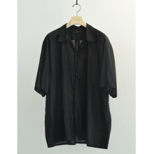 COMOLI / コモリ | KHADIコットン 半袖オープンカラーシャツ - Black