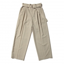 HI WAIST BELTED TROUSERS - Beige