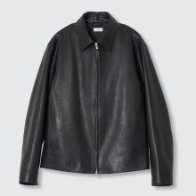 YOKE / ヨーク | Calf Nappa Leather Minimal Blouson - Black