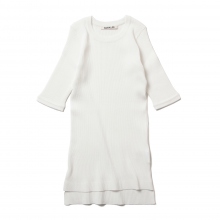 GIZA HIGH GAUGE RIB KNIT TEE - White