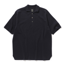 BATONER / バトナー | 32G SMOOTH KNIT POLO SHORT SLEEVE (メンズ) - Navy
