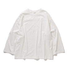 INTERIM / インテリム | HYPER BIG HIGH GAUGE SUVIN JERSEY L/S FOOTBALL TEE - Pure White