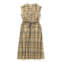 ENGINEERED GARMENTS / エンジニアドガーメンツ | Bush Dress - Cotton Madras Plaid (レディース) - Olive