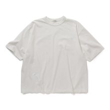 INTERIM / インテリム | SEA ISLAND TOMPKINS LOOP JERSEY / HYPER BIG BINDER NECK TUBE TEE - White