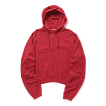 HIGH TWIST LIGHT SWEAT ZIP PARKA- Red