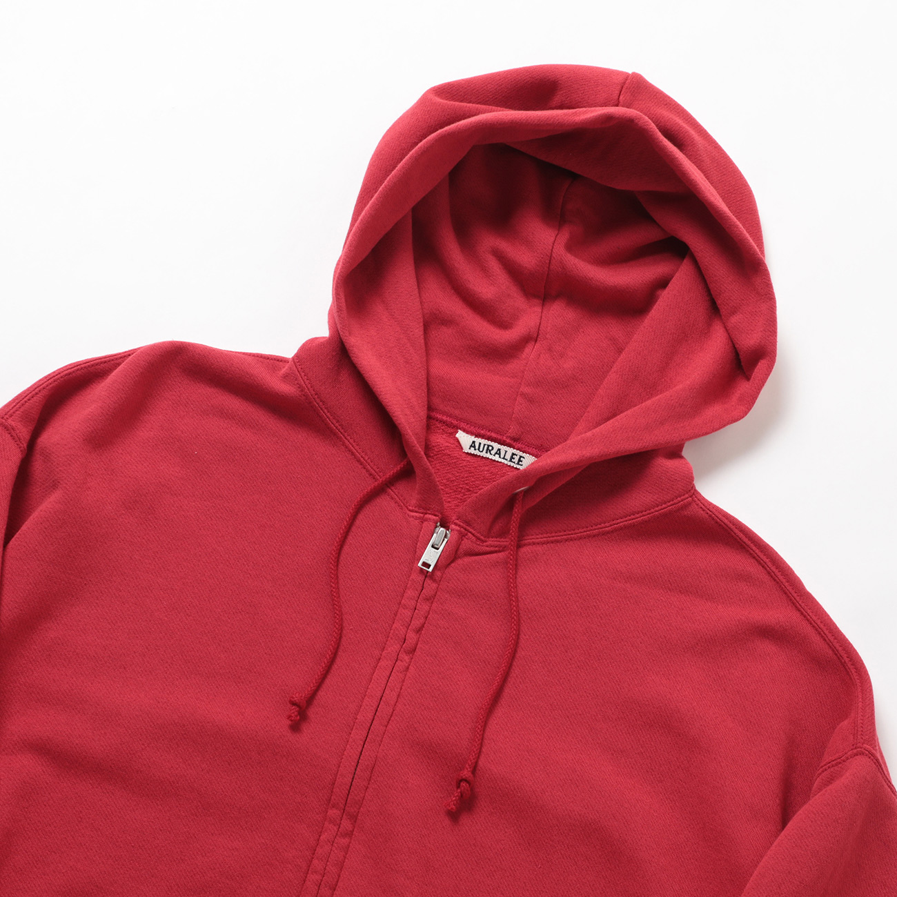 HIGH TWIST LIGHT SWEAT ZIP PARKA (メンズ) - Red 首元