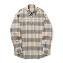AURALEE / オーラリー | SUPER LIGHT WOOL CHECK SHIRT (メンズ) - Light Brown Check