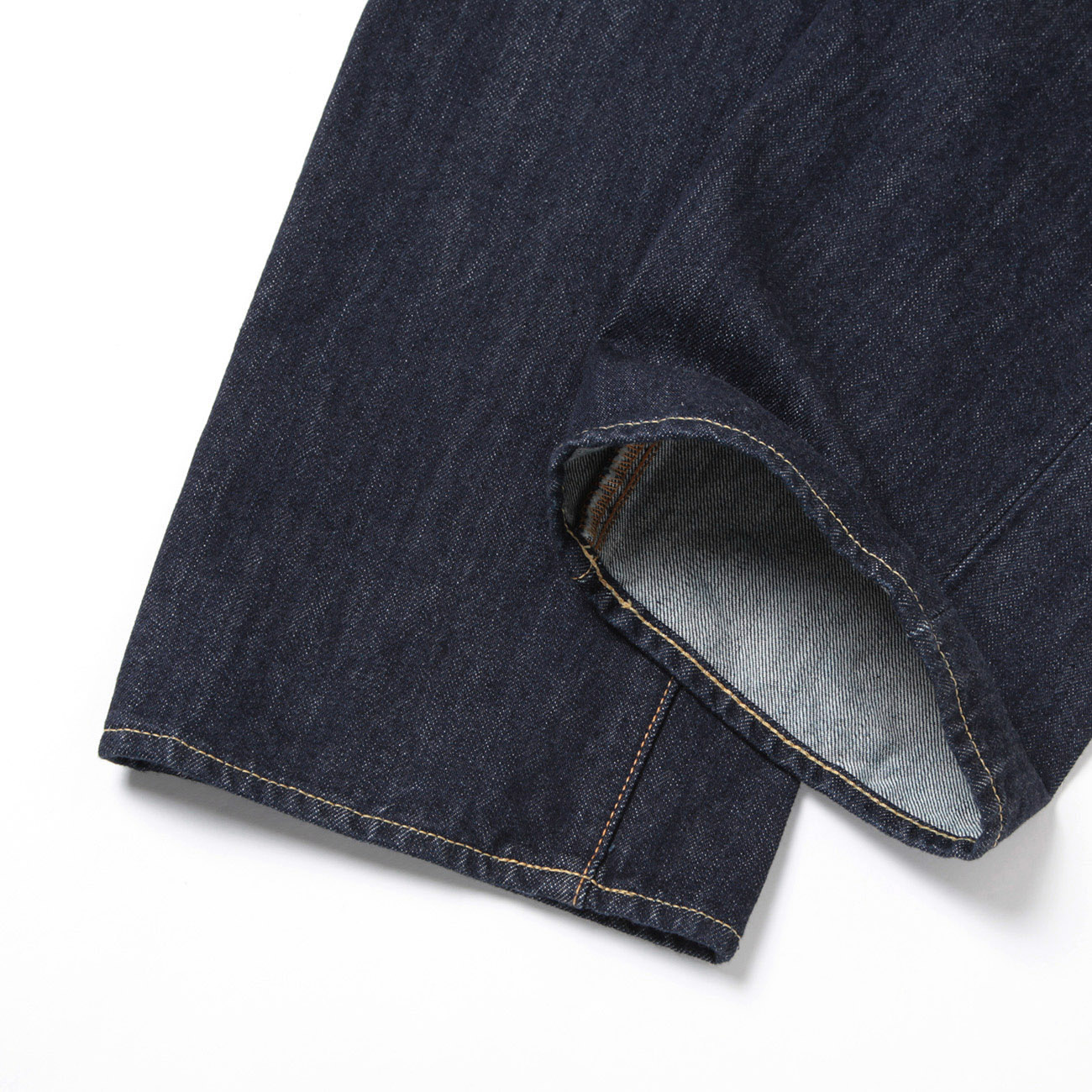 Straight 5 Pocket Pants (Real Indigo) - Navy (One Wash) 裾