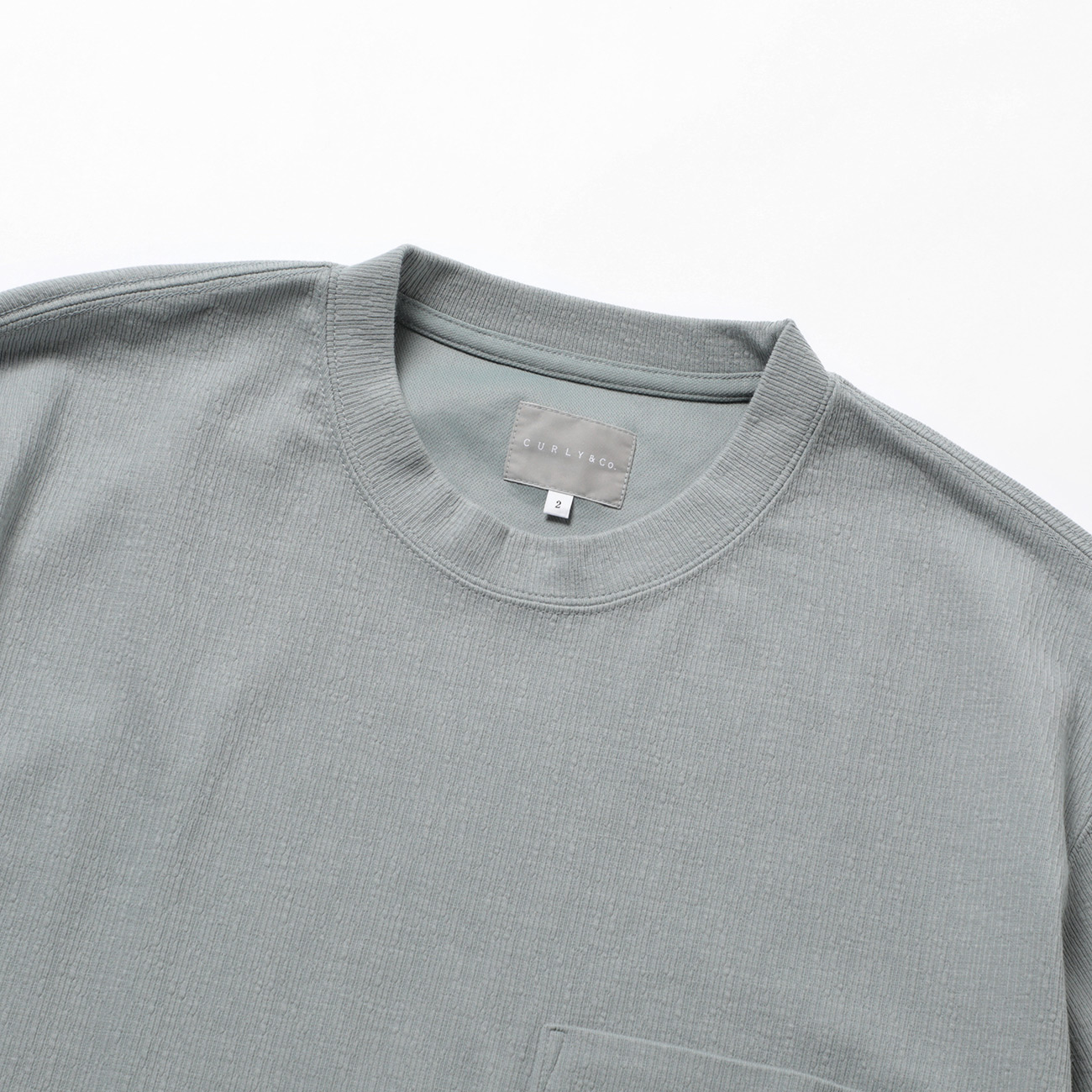 CRAPE DOUBLE-KNIT TEE Q/S - White 首元
