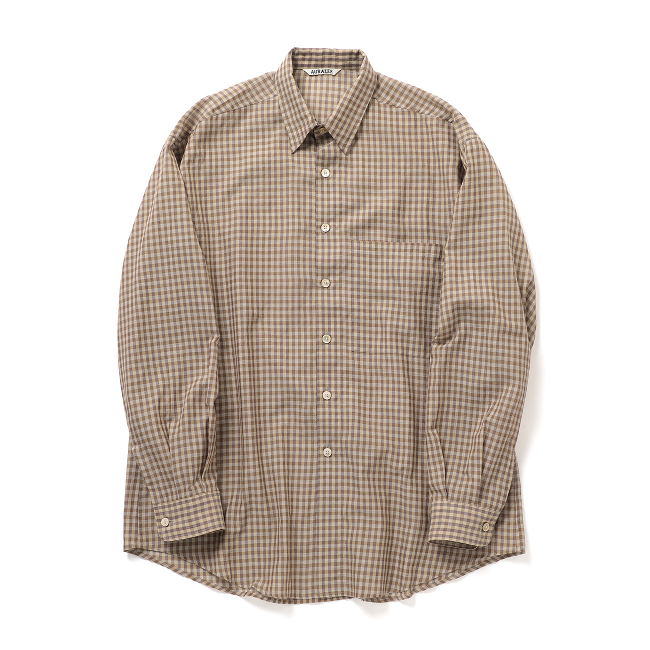 AIRY LIGHT COTTON CHECK BIG SHIRT (メンズ)