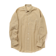 AURALEE / オーラリー | AIRY LIGHT COTTON CHECK BIG SHIRT (メンズ) - Mustard Gingham Check