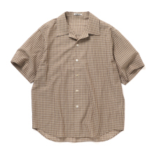 AURALEE / オーラリー | AIRY LIGHT COTTON CHECK HALF SLEEVED SHIRT (メンズ) - Brown Gingham Check