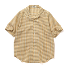 AIRY LIGHT COTTON CHECK BIG SHIRT (メンズ) - Mustard Gingham Check