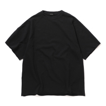 COMOLI / コモリ | LWコットン裏毛 半袖クルー - Black