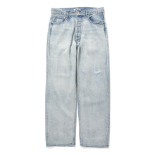 AURALEE / オーラリー | FADED SELVEDGE LIGHT DENIM WIDE PANTS (メンズ) - Light Indigo
