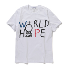 COMME des GARCONS SHIRT | printed cotton jersey / WORLD HOPE - White