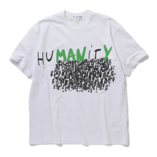 printed cotton jersey OVERSIZED / HUMANITY - White