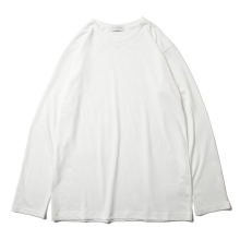 Yohji Yamamoto POUR HOMME / ヨウジ ヤマモト | 30/- COTTON SINGLE JERSEY ROUND NECK LONG SLEEVE - Off White
