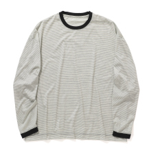 KANEMASA PHIL. / カネマサフィル | 32G Wool Stripe LS Tee - Beige