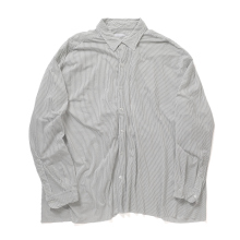 KANEMASA PHIL. / カネマサフィル | 46G Stripe Artisan Shirt - White Black Dye