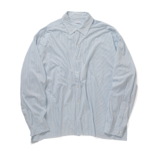 KANEMASA PHIL. / カネマサフィル | 46G Stripe Artisan Shirt - White Blue Dye