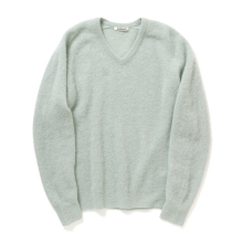 AURALEE / オーラリー | BABY SURI ALPACA SHEER KNIT V-NECK P/O (メンズ) - Dusty Mint