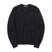 AURALEE / オーラリー | BABY SURI ALPACA SHEER KNIT V-NECK P/O (メンズ) - Navy