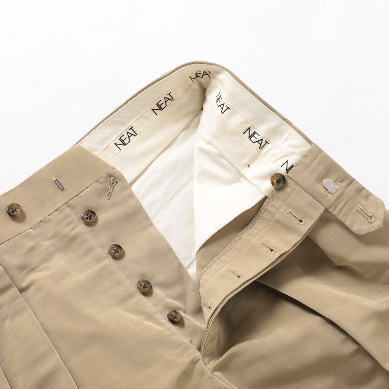 Peach Grosgrain Wide ボタンフライ