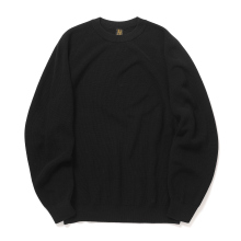 BATONER / バトナー | HARD TWIST WOOL SIGNATURE CREW NECK (メンズ) - Black
