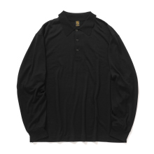 BATONER / バトナー | WOOL POLO LONG SLEEVE T-SHIRT (メンズ) - Black