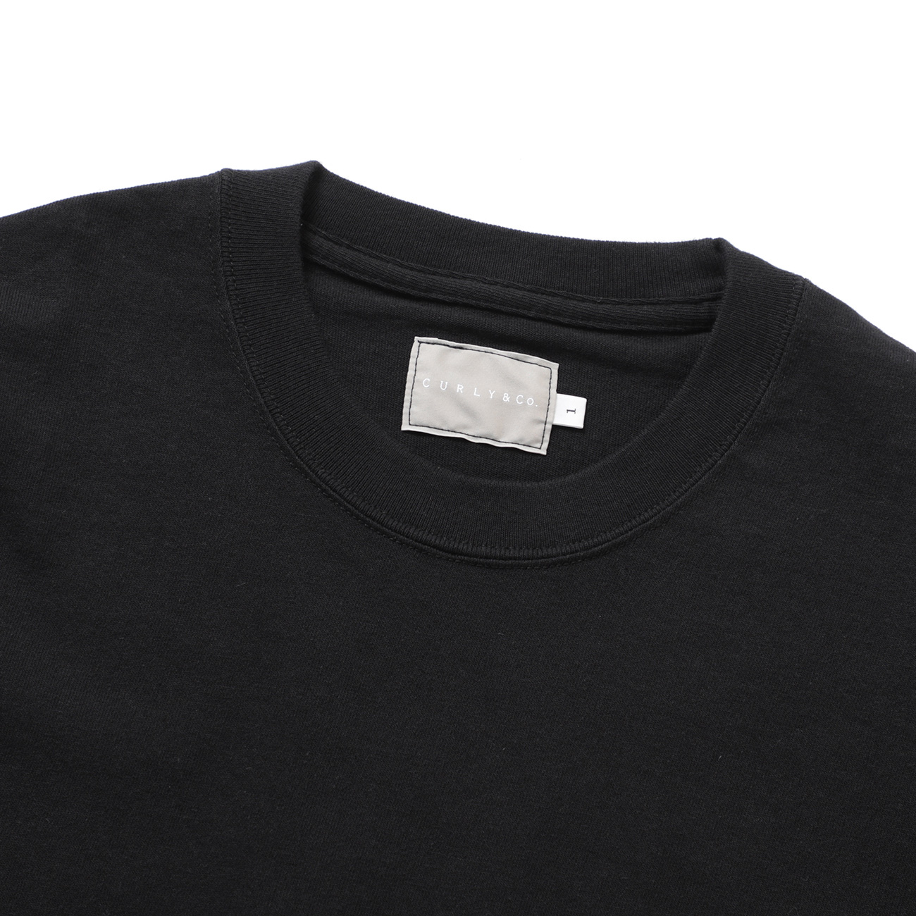 AGED COTTON TEE (S/S) - Black 首元