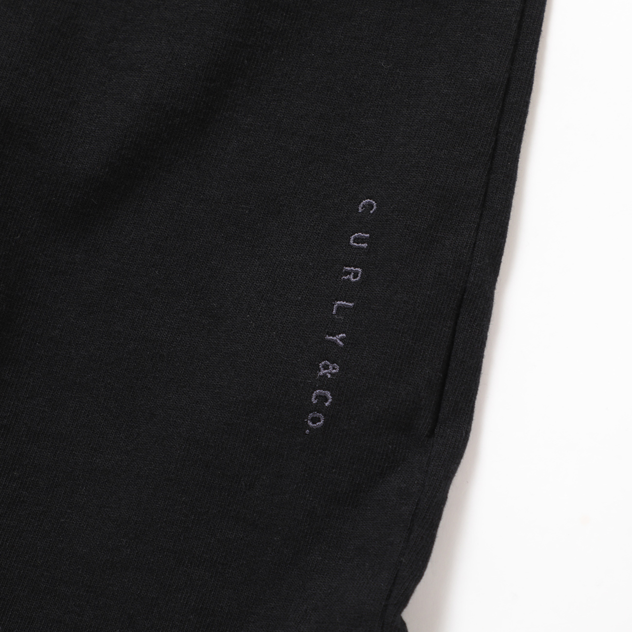 AGED COTTON TEE (S/S) - Black ブランドロゴ刺繍