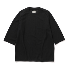 SEED STITCH KNIT TEE (Q/S) - Black