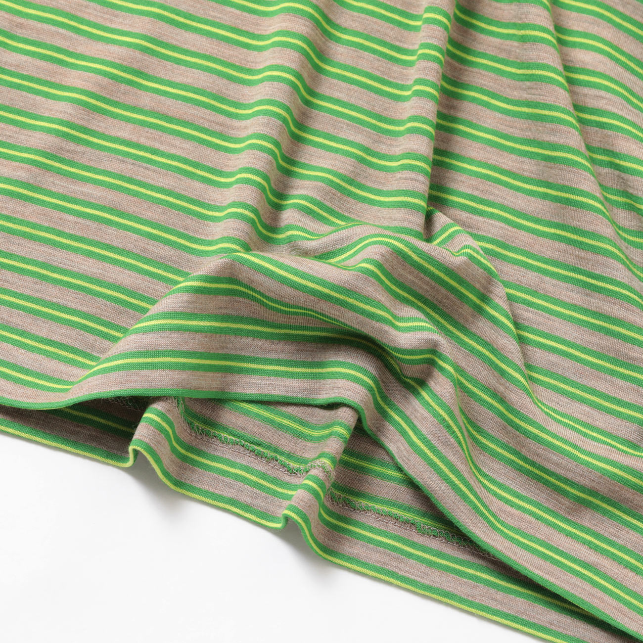 SOFT SMOOTH WOOL STRIPE JERSEY L/S TEE 生地感