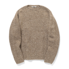 AURALEE / オーラリー | LOW-GAUGE HOMESPUN TWEED KNIT P/O (メンズ) - Top Brown