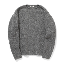 AURALEE / オーラリー | LOW-GAUGE HOMESPUN TWEED KNIT P/O (メンズ) - Top Charcoal