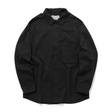 CURLY / カーリー | PLATING STITCH COTTON JERSEY SHIRT - Black